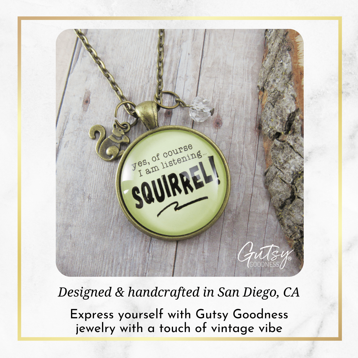 Gutsy Goodness Squirrel Necklace ADHD Funny Listening Focus Jewelry Animal Charm - Gutsy Goodness Handmade Jewelry;Squirrel Necklace Adhd Funny Listening Focus Jewelry Animal Charm - Gutsy Goodness Handmade Jewelry Gifts