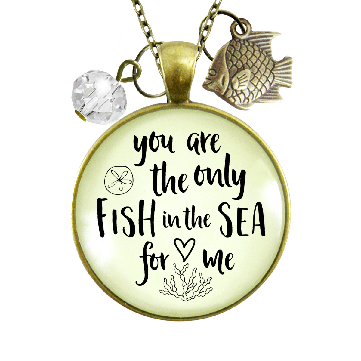 Gutsy Goodness Romantic Beach Necklace You are Only Fish in Sea Love Quote Turtle - Gutsy Goodness Handmade Jewelry;Romantic Beach Necklace You Are Only Fish In Sea Love Quote Turtle - Gutsy Goodness Handmade Jewelry Gifts