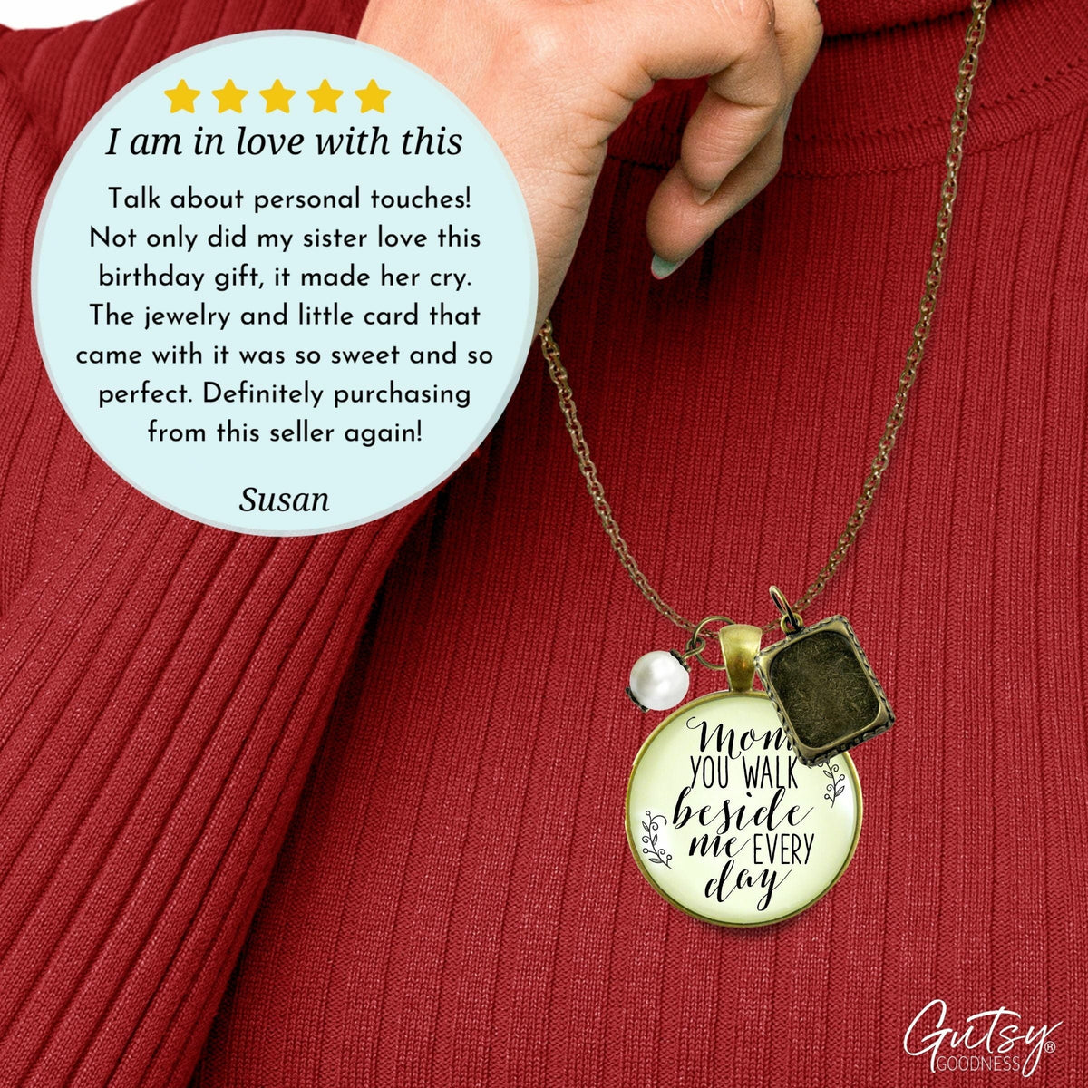 Gutsy Goodness Mom Remembrance Necklace You Walk Photo Frame Memorial Gift - Gutsy Goodness Handmade Jewelry;Mom Remembrance Necklace You Walk Photo Frame Memorial Gift - Gutsy Goodness Handmade Jewelry Gifts