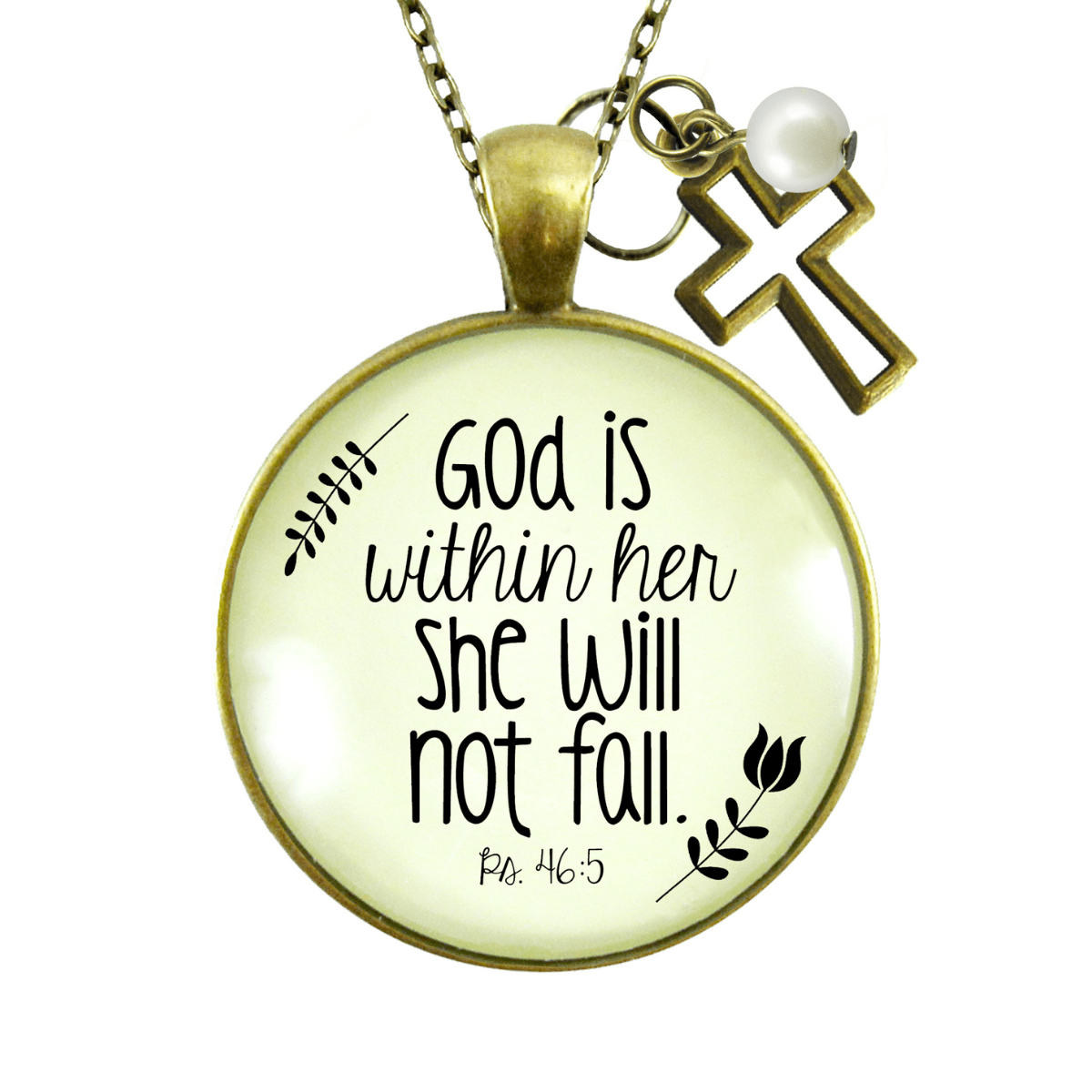 Gutsy Goodness Faith Necklace God is Within Her Psalm Quote Saying Womens Reminder Jewelry - Gutsy Goodness;Faith Necklace God Is Within Her Psalm Quote Saying Womens Reminder Jewelry - Gutsy Goodness Handmade Jewelry Gifts