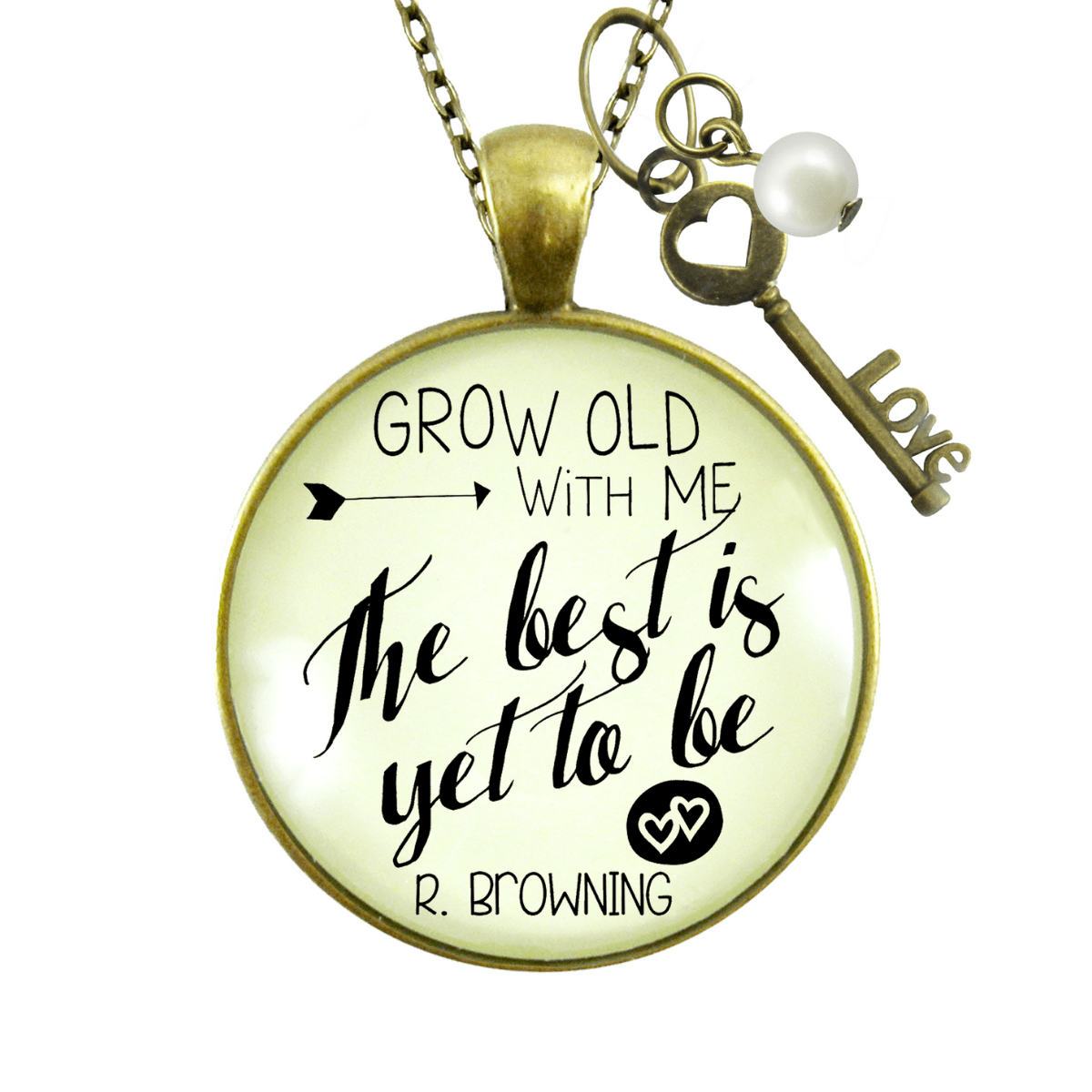Couples Jewelry Grow Old with Me Necklace Best Yet to be Gift - Gutsy Goodness