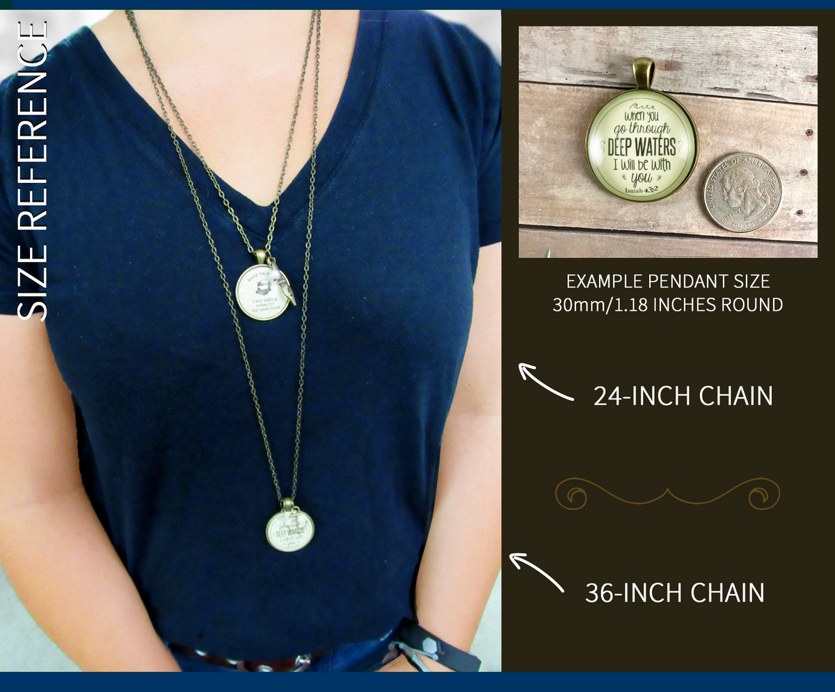 Gutsy Goodness Best Selling Bundle Faith Necklaces | She is Clothed Strength | Deep Waters 24" - Gutsy Goodness Handmade Jewelry