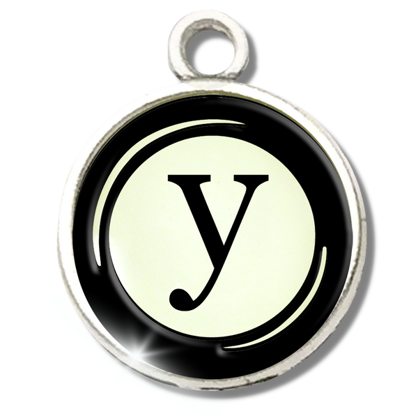 Typewriter Letters & Punctuation Glass Vintage Style Personalization Charms - Gutsy Goodness