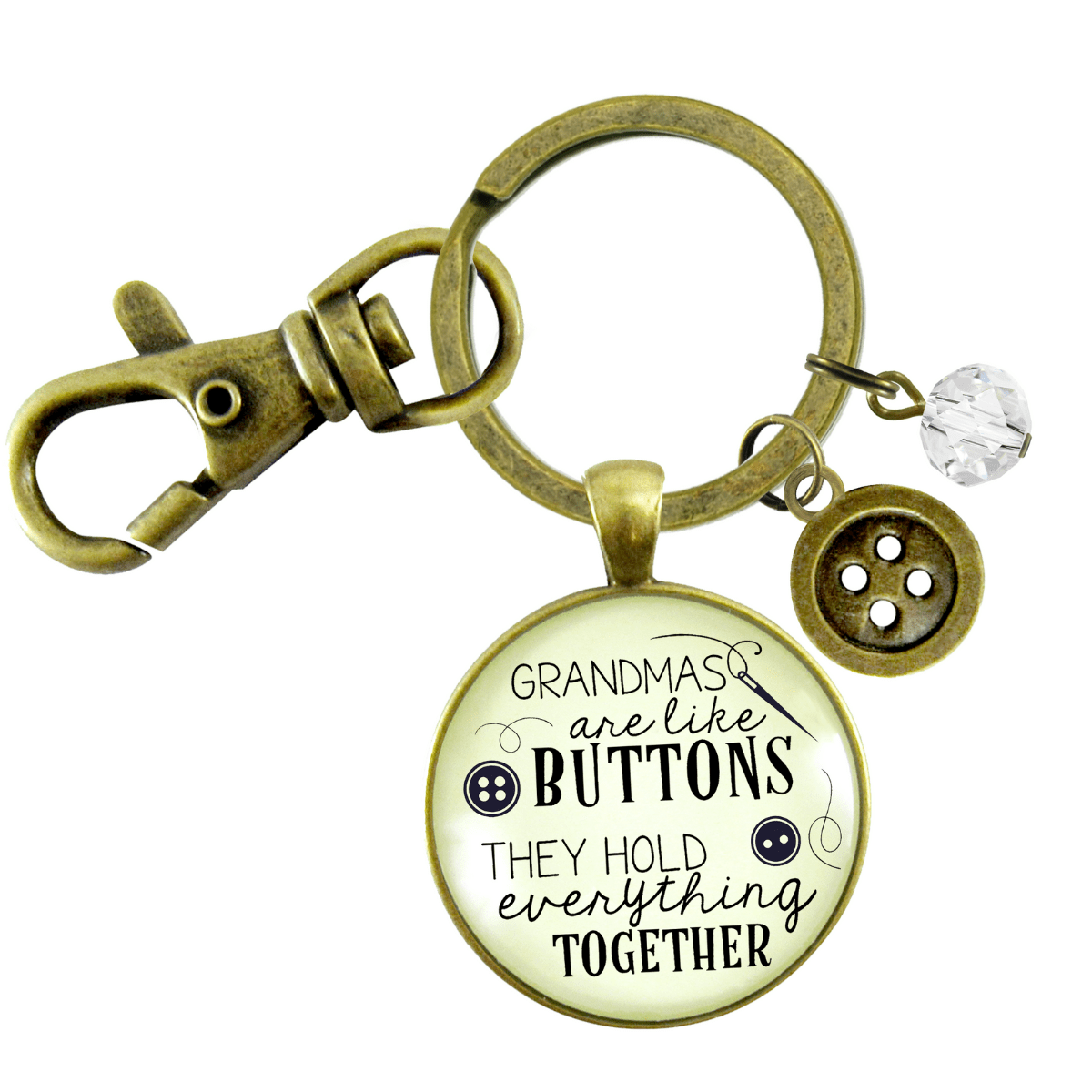 Family Keychain Grandmas Are Like Buttons They Hold Everything Together Seamstress Jewelry - Gutsy Goodness Handmade Jewelry;Family Keychain Grandmas Are Like Buttons They Hold Everything Together Seamstress Jewelry - Gutsy Goodness Handmade Jewelry Gifts