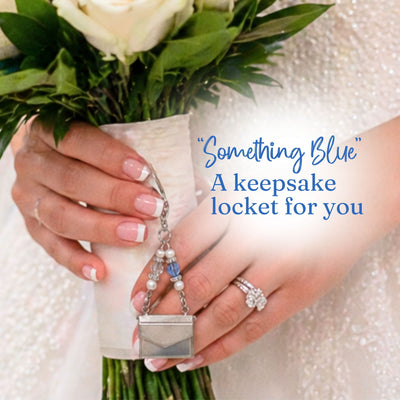 Something Blue Wedding Day Locket – Opening Envelope Keepsake for Grandma’s Dress Fabric or Tiny Note, Bridal Bouquet Bride's Charm