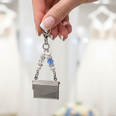 Something Blue Wedding Day Locket – Opening Envelope Keepsake for Grandma’s Dress Fabric or Tiny Note, Bridal Bouquet Bride's Charm