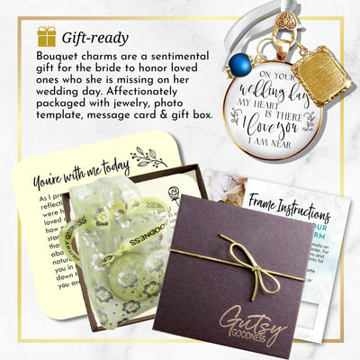 Wedding Bouquet Memorial Charm On Your Wedding Day I/We Love You KC Gold Frames