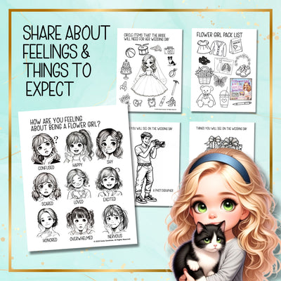 Flower Girl Coloring and Activity Free Bonus Set to Wedding Book Flower Girl and Dancing Butterflies