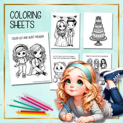 Flower Girl Coloring and Activity Free Bonus Set to Wedding Book Flower Girl and Dancing Butterflies