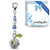 Something Blue Mini Flower Bouquet Charm for Bride – Floral Wedding Bouquet Keepsake with Blue or Clear Accent Beads, Bridal Shower Gift