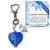 Something Blue Heart Blessings Charm for Bride – Blue Glass Heart Wedding Bouquet Keepsake with Pearl, Bridal Shower Gift with Heart Clasp and Pin