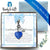 Something Blue Heart Blessings Charm for Bride – Blue Glass Heart Wedding Bouquet Keepsake with Pearl, Bridal Shower Gift with Heart Clasp and Pin