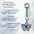 Something Blue Wedding Day Butterfly Blessings Charm – Blue Butterfly Bridal Bouquet Keepsake with Sparkling Crystal Accents, Bridal Shower Gift