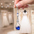 Something Blue Time in a Bottle Bridal Charm – Crystal Wedding Keepsake for Bride, Bouquet Charm with Heart Clasp and Pin, Jewelry Pouch
