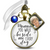 Mamaw You Walk Beside Me Every Day Memorial Bouquet Charm, Bronze, White Glass, Blue Pearl