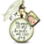 Memaw You Walk Beside Me Every Day Memorial Bouquet Charm, Bronze, Cream Glass, White Pearl