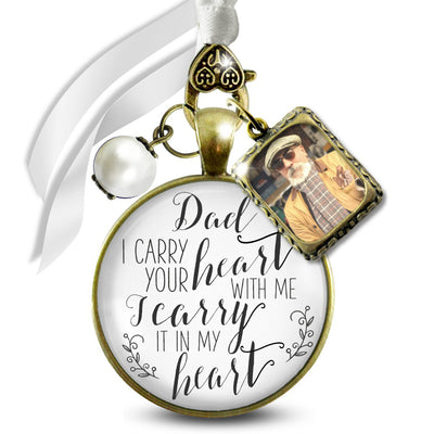 Photo Bouquet Charm Dad I Carry Your Memorial Jewelry Gift Bride's Father Wedding
