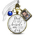 Bridal Bouquet Charm Dad Beside Me White Wedding Father Memorial Frame Blue Bead