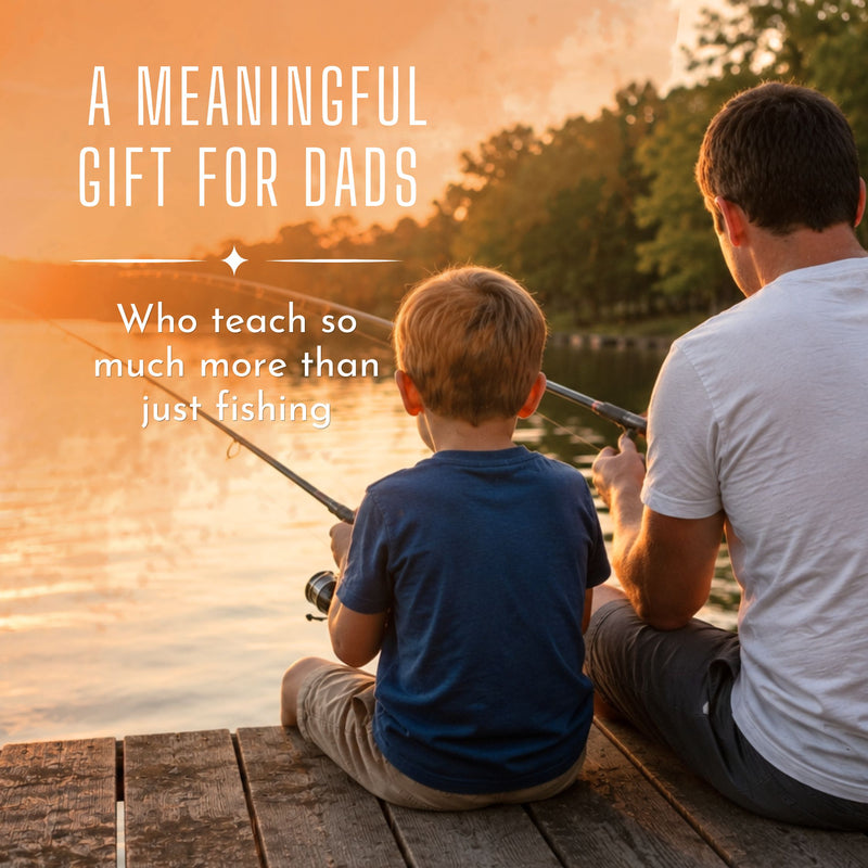 Fishing Dad Keychain The Best Dad Teaches His Son How to Fish Meaningful Father Gift - Gutsy Goodness