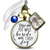Wedding Bouquet Photo Charm Mom Beside Me White Bride Mother Memory Jewelry Blue Bead