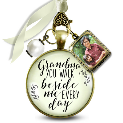 Grandmother Bridal Bouquet Photo Charm Grandma Beside Me Wedding Memorial Frame Jewel