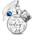 Bridal Bouquet Photo Charm Mom I Carry You Wedding White Silver Blue Bead