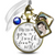 Missing You As I Walk Down the Aisle Memorial Bouquet Charm, Bronze, White, Blue Pearl - 2 Frames