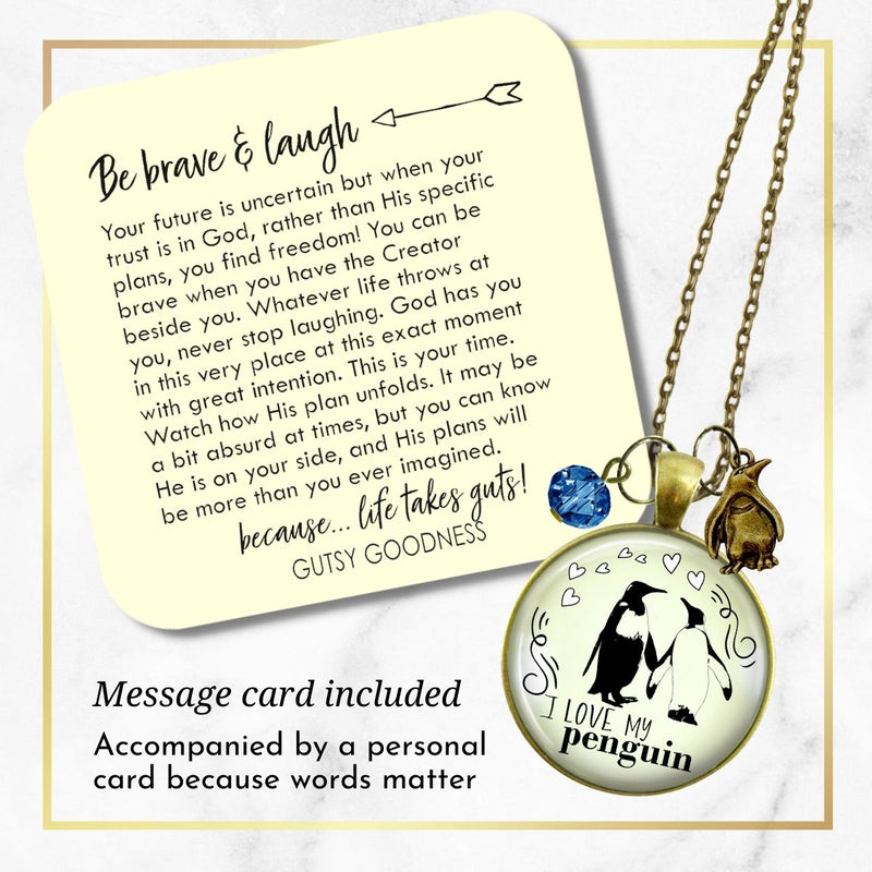 I Love My Penguin Necklace Gift for Her