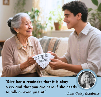 Sympathy Gift Handkerchief Grieving Loss |  I Look Up, Smile, Know it's You Hanky | Religious Keepsake, Angel Charm Card, Elegant Envelope