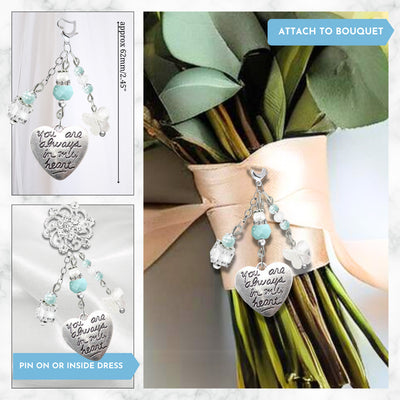 Something Blue Ice Blue Butterfly Wedding Bouquet Charm for Bride | Always In My Heart
