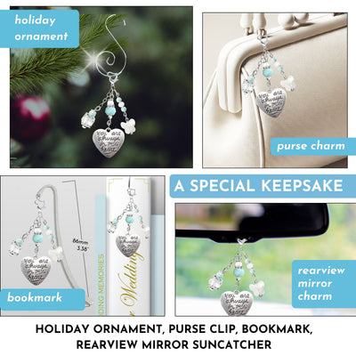Something Blue Ice Blue Butterfly Wedding Bouquet Charm for Bride | Always In My Heart