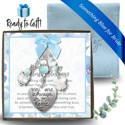 Something Blue Ice Blue Butterfly Wedding Bouquet Charm for Bride | Always In My Heart