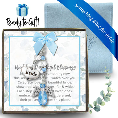 Something Blue Sky Blue Guardian Angel Wedding Bouquet Charm for Bride