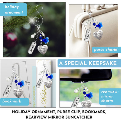 Something Blue Royal Blue Butterfly Wedding Bouquet Charm for Bride | Always In My Heart