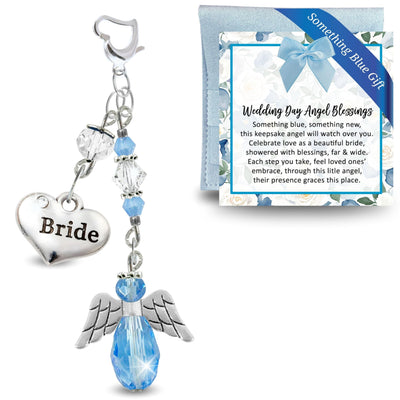 Something Blue Sky Blue Guardian Angel Wedding Bouquet Charm for Bride