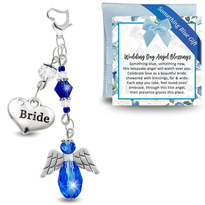 Something Blue Elemental Blue Angel Wedding Bouquet Charm for Bride, Bridal Shower Gift