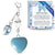 Something Blue Aventurine Heart Wedding Bouquet Charm for Bride, Bridal Shower Gift