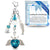 Something Blue Angel Wings Heart Wedding Bouquet Charm for Bride | Teal Rhinestone