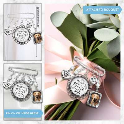 Something Blue Dog Memorial Wedding Pin for Bride | Dixie Photo Charm, Bridal Shower Gift
