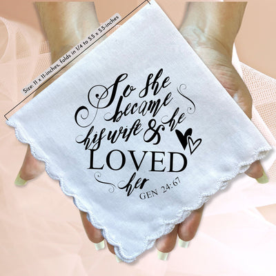 Wedding Gift Handkerchief for Wife to Be From Groom | Poem Hanky + Beaded Angel | Keepsake Card & Envelope for Bride