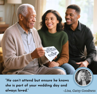 Grandfather of Bride Gift | Wedding Handkerchief from Granddaughter + Tree of Life Keychain | Keepsake for Grandpa Not Attending + Card