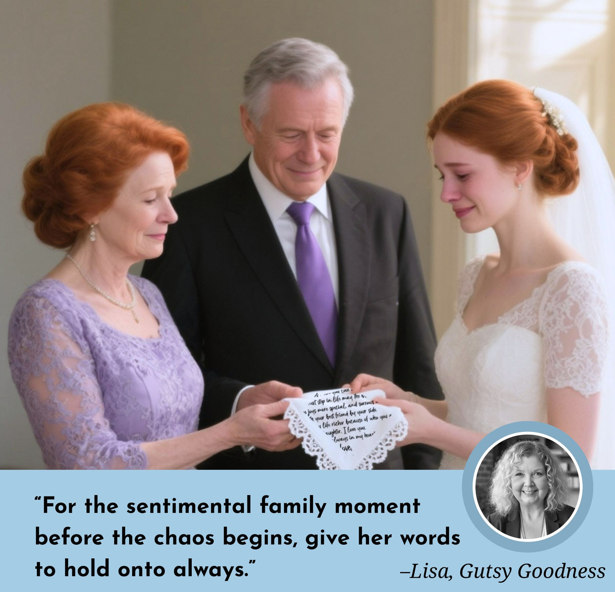 Wedding Gift for Granddaughter from Grandpa Handkerchief Poem | Scallop Hankie + Something Blue Angel for Bride |  Keepsake Card & Envelope