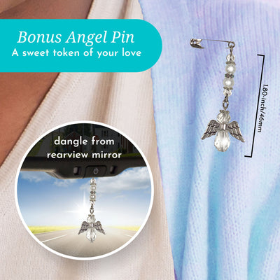 Wedding Handkerchief for Mom from Daughter with Poem & Angel Charm | Bridal Shower or Morning of Note | Mother of the Bride Gift Keepsake