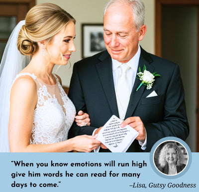 Father of the Bride Handkerchief | Wedding Gift from Daughter | Elegant Cotton Hankie with Sentiment Card & Tree of Life Keychain, Envelope
