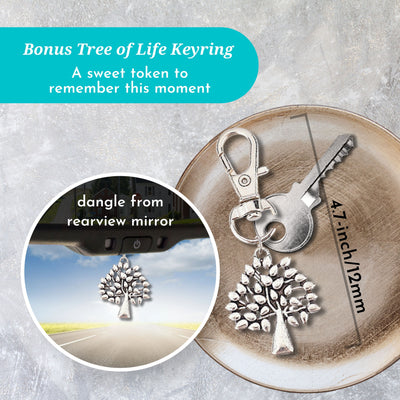 Father of the Bride Handkerchief | Sentimental Wedding Gift from Daughter with Hankie | Tree of Life Keychain & Keepsake Card with Envelope