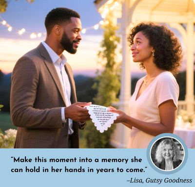 Bride Handkerchief From Groom | on Our Wedding Day Romantic Poem from Husband to Be | Something Blue Angel Charm Card & Wax-Sealed Envelope