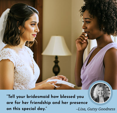 Bridesmaid Handkerchief Wedding Gift from Bride | Thank You Keepsake with Poem for Morning of Letter, Angel Charm, Card, Wax-Sealed Envelope