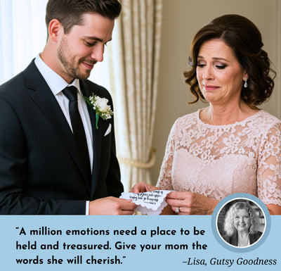 Wedding Handkerchief for Mom from Son | Mother of the Groom Keepsake Poem | Angel Charm & Card | Unique Sentimental Gift on Day of Ceremony