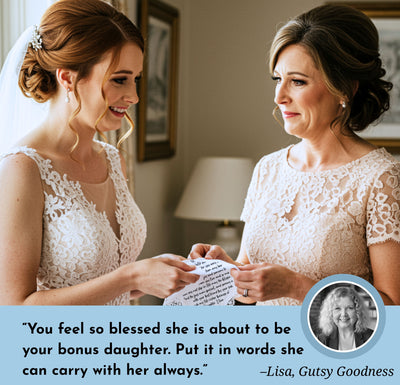 Bride Handkerchief from Mother in Law | Wedding Day Blessing to Daughter in Law | Something Blue Angel Charm & Elegant Wax-Sealed Envelope