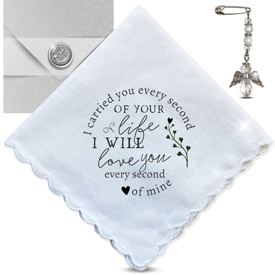 Miscarriage Keepsake Handkerchief | I Carried You Every Day Poem | Baby Loss Gift for Mom | Sympathy Hanky + Card, Angel Grief Gift for Her